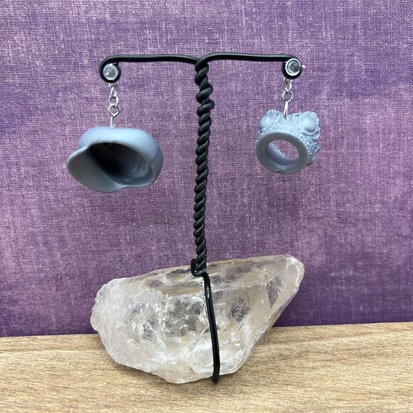 Upcycled Game Piece Earring-Hypoallergenic-Whimsy Dangle, Eco-Friendly, Handmade - Picture 3 of 7